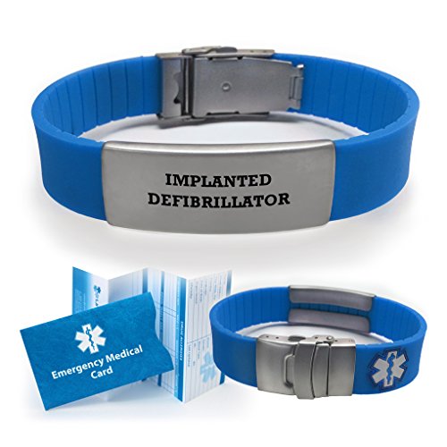 Implanted Defibrillator Medical Alert ID Bracelet for Men and Women