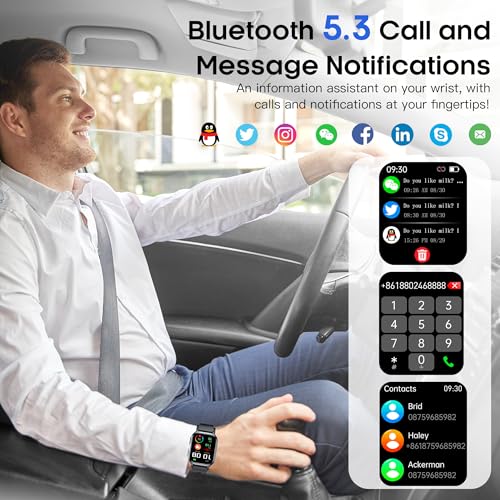 Blood Pressure Smart Watch (Answer/Dial Call), 2.01" Enlager HD Screen,One -Click SOS, Heart Rate/Blood Oxygen/Sleep Monitor, Multiple Movement Activity Tracker - Image 5