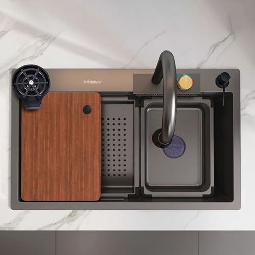 Cuba Gourmet Premium Cascata Lavador Copos Torneira Extensivel Completa Pia Cozinha Multifuncional L