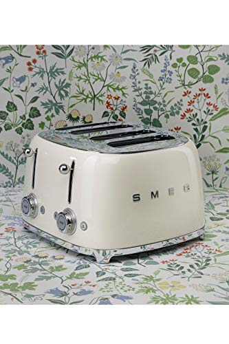 Foto von Smeg, 4x4 TSF03CREU -Toaster, 4 Schlitze für 4 Scheiben, 6 Vergoldungsniveaus, Heizfunktion, Abtau- und Bagel- Funktion, Sammelschublade, 2000W, Creme
