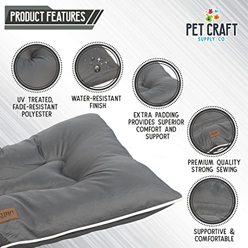 Pet Craft Supply Super Snoozer Calming Indoor / Outdoor All Season Water Resistant Durable Dog Bed, Large, Pewter #TOP3
