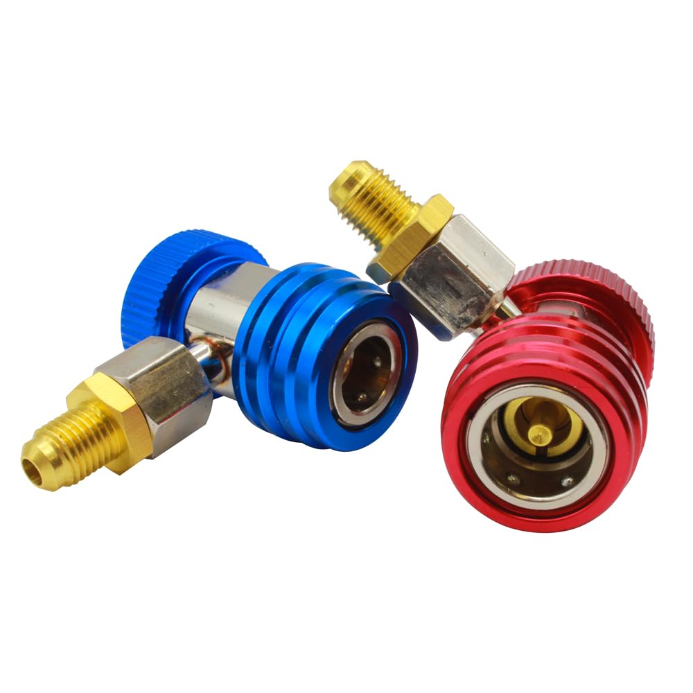 Manómetro con glicerina Maletin Set Manometros para Aire Acondicionado con Glicerina para Precisión Gas Refrigerante R22, R134a, R410 Manómetro para Recarga de Gas Refrigerante Antivibraciones