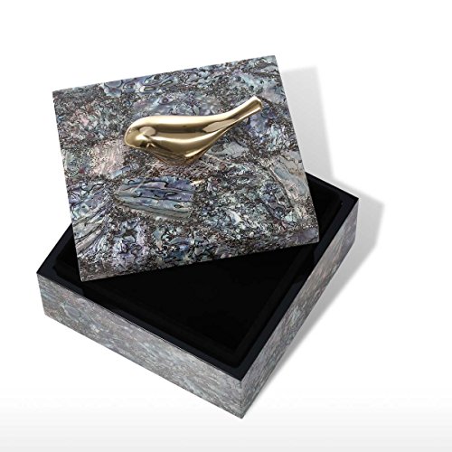 Tooarts Boîte à Bijoux Carré Boîte De Rangement en Bois Anneau Collier Boîte De Rangement Cadeaux Spéciaux pour Femmes Cover