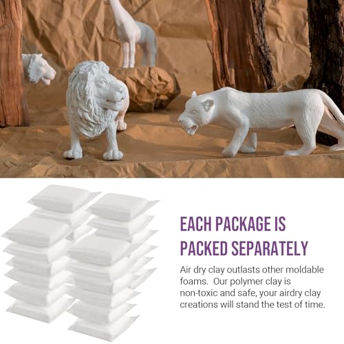 Image of CALPALMY Air Dry Clay (8.5oz), Bulk 24-Pack White Moldable Foam Clay, Airdry Soft Clay for Kids Gifts Partty and School Project Supplies, Perfect for Crafts Cosplay Sculpting and Artistic Projects