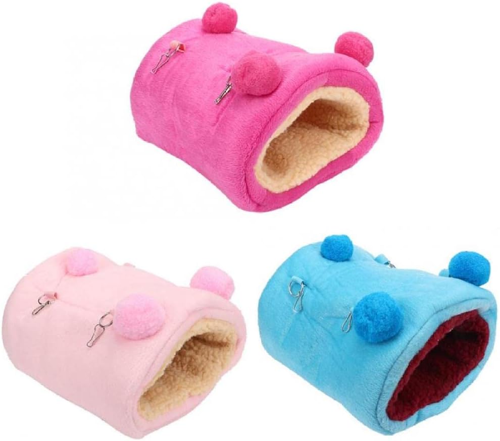 Small Animal Hammock Thicken Pet Hamster Warm Hammock Hanging Sleeping Nest House Swing Bed for Squirrel Hedgehog Hamster Pink