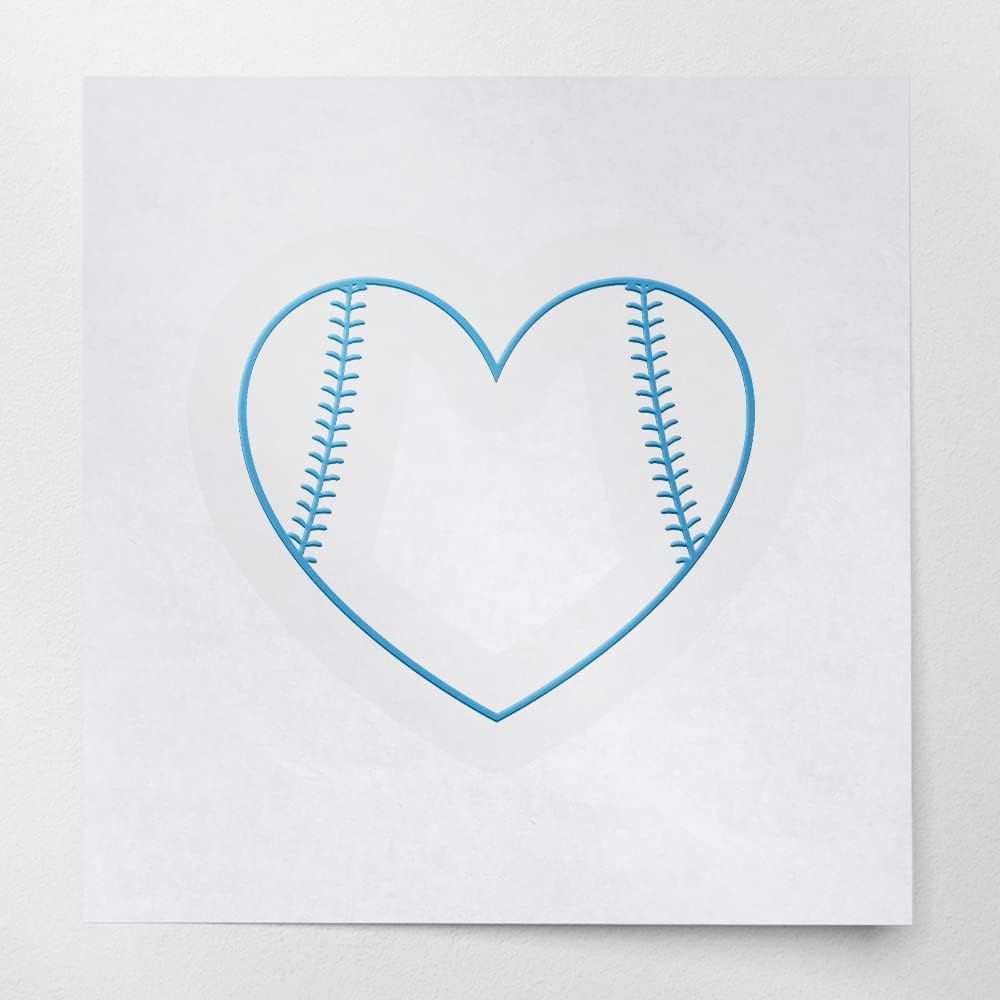 Transparent Decal Stickers of Softball Heart (Azure Blue) Premium Waterproof Vinyl Decal Stickers for Laptop Phone Accessory Helmet Car Window Mug Tuber Cup Door Wall Decoration ANDSKUS0g6923BE