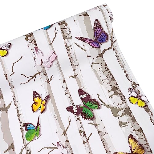 Yifely Colorful Butterfly Furniture Paper Decorative Vinyl Self Adhesive Shelf Drawer Liner 17X118 Inch #TOP3