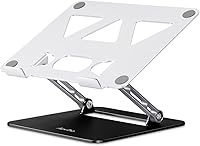 Vista 12 de Soporte ajustable para laptop para escritorio, soporte portátil y elevador, soporte plegable de aluminio para computadora portátil para MacBook Air