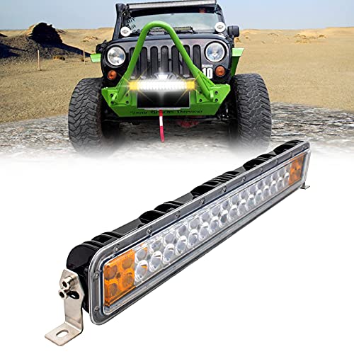 LED Combo Yellow White Driving Lights Bar 22Inch 120W Super Bright Waterproof Work Auxiliary Lights Offroad Driving Lights Driving Fog Lights Bumper Lights Fit for Truck Trator ATV Golf Cart Car
