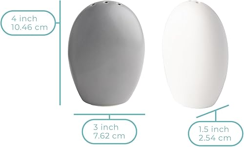 Miniatura 3 de Comfify - Salero y pimentero, diseño clásico de tarro, adorable jarro decorativo de estilo clásico, rústico, chic, hechos en cerámica resistente