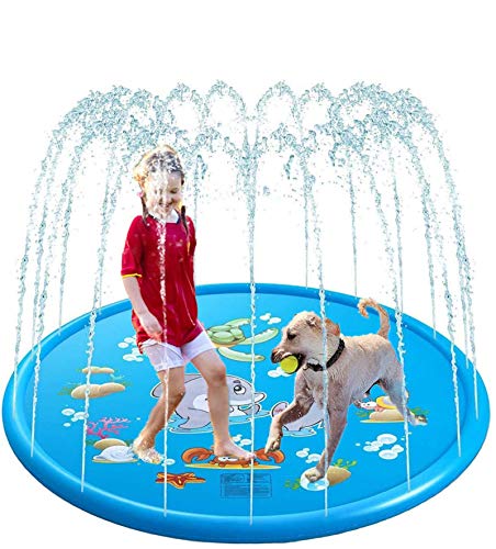 Splash Pad for Kids/Pets, 3-in-1 Splash Pad, Sprinkler for Kids, and Wading Pool for Learning, 67â€™â€™ Inflatable Sprinkler Pad Splash Play Mat, Sprinkler for Pets, Inflatable Sprinkler Pad.
