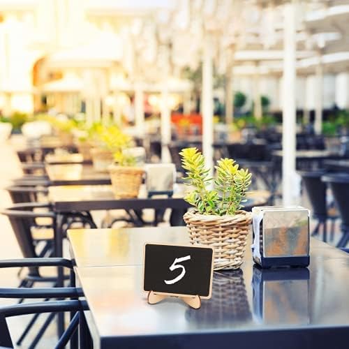 12pcs Mini Chalkboards with Stand, TAROME Wooden Chalkboard Sign Small Message Blackboard with Chalk and Blackboard Eraser for Christmas Wedding Birthday Dinner Party Table Shop Buffet Craft Fair