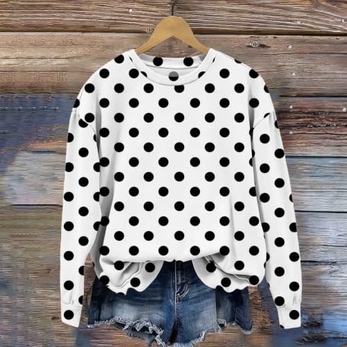 Sweatshirts For Girls Casual Polka Dot Crewneck Fleece Girls Sweatshirt - image 7