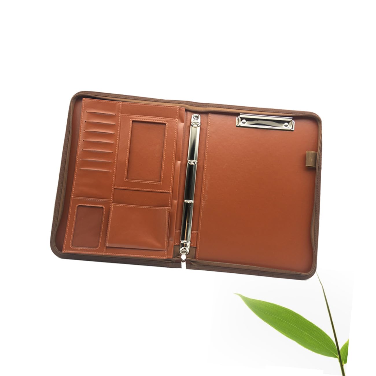 LALAFINA Cartella Portadocumenti Multifunzionale in Pelle Pu A4 Con Cerniera, Porta Documenti Business Con Calcolatrice e Tasche Multiple, Organizer Ufficio Con Manico Per Lavoro e Riunioni