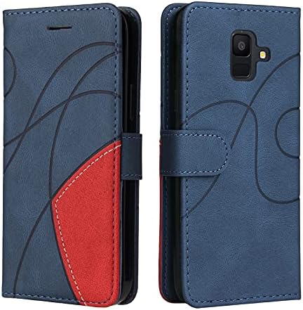Samsung S10 Case Geometric, Shockproof Wallet Case PU Leather with Credit Card Holder Stand Magnetic Scratchproof Protect Folding Flip Phone Case for Samsung Galaxy S10 Cover Women Men, Blue