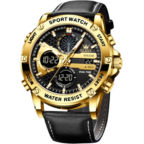 Image of OLEVS Men Watches Fashion Date Gift Chronograph Watch for Men Large Business Digital Calendar Waterproof Mens Wrist Watch