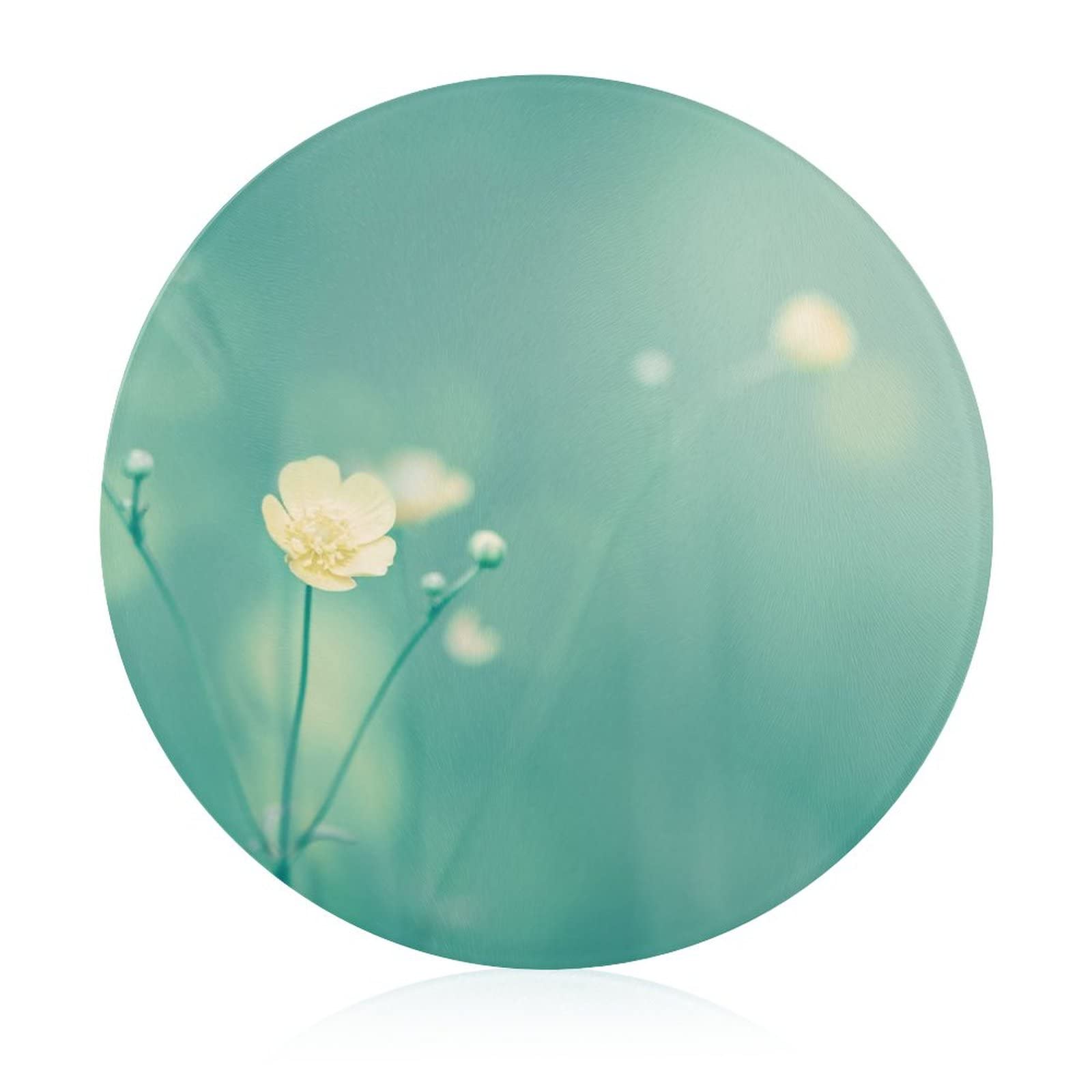 Plaque de cuisine en verre 20 cm fleurs pour préparer vos apéritifs