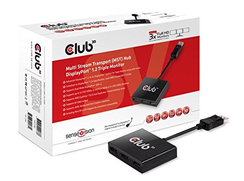 SenseVision Club 3D Multi Stream Transport (MST) Hub DisplayPort 1-3 - Video-Verteiler - 3 Anschlüsse