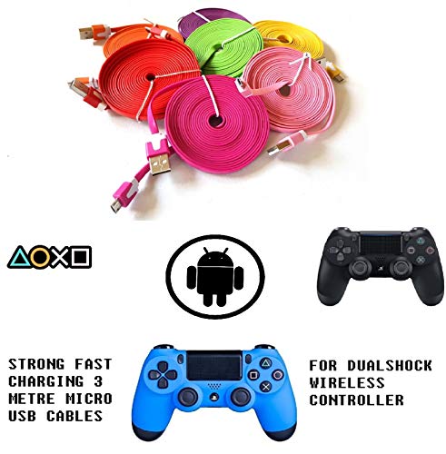 palestren 3m Micro Cable cargador usb PS4 DUALSHOCK 4 Mando Inalámbrico