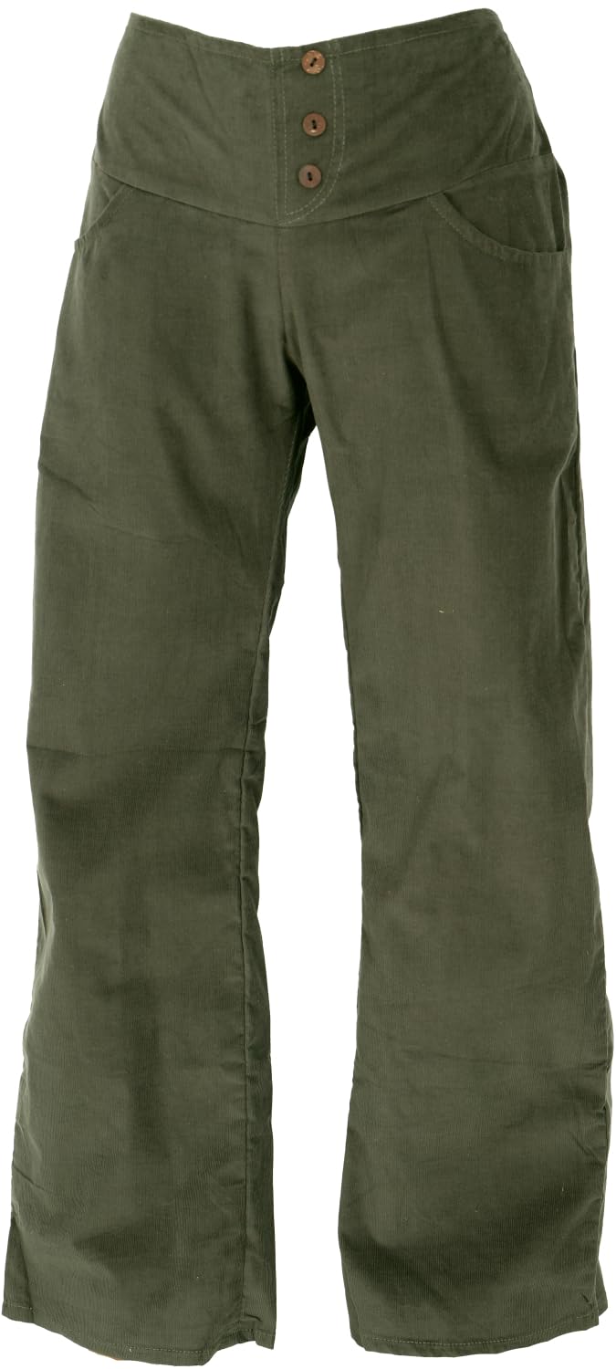 Cordhose mit leicht ausgestelltem Bein, Damen, Baumwolle, elegant, weinrot