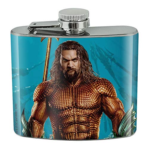 Aquaman Movie Jason Mamoa Full Costume Stainless Steel 5oz Hip Drink Kidney Flask