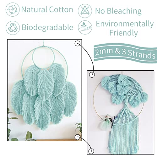 LEREATI Macrame Cord 2mm x 100m, Thick Macrame Rope Natural Cotton Rope Craft String - Image 4