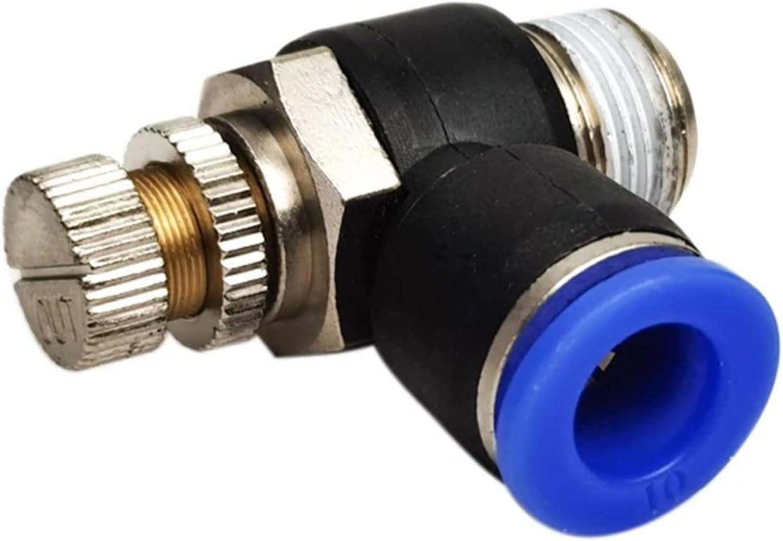 SL Type Fast Connection Pneumatic Fitting 4 6 8 10 12mm Thread M5 1/8 1/4 3/8 1/2 Inch Air Speed Regulating Throttle Valve 1Pcs(SL4-01)