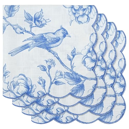 Servilletas de Tela Azules Floral Set x4 45x45 cm miniatura 1