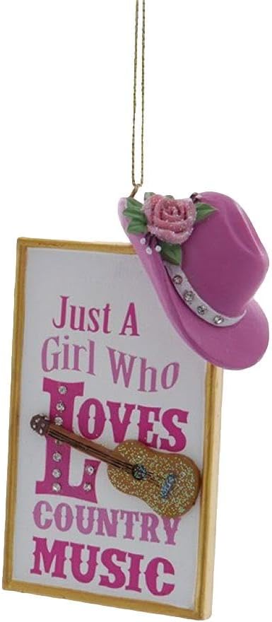 (Similar to stock photo)Kurt Adler Resin Just a Girl Who Loves Country Music Ornament
