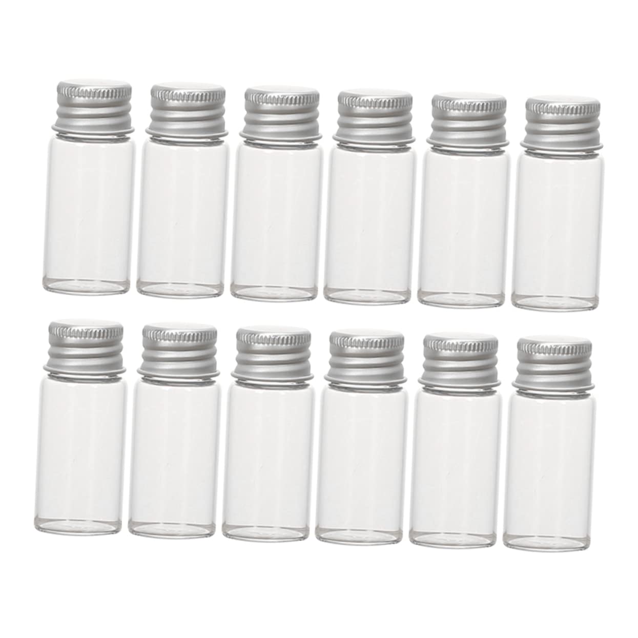 KICHOUSE 12 Pcs 10ml Glass Bottles Aluminum Cap for Reagent Sample Storage Leakproof Lab Chemical Containers