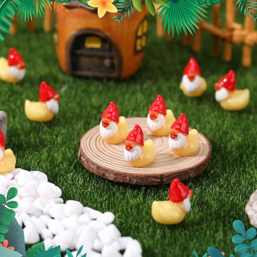 Image of 50 Pcs Gnomes Ducks Toy Figures, Mini Gnome Resin Ducks Bulk, Tiny Gnomes Figurine Dress up Duck Toy for Party Favors (Dwarf Duck)