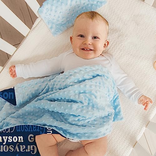 Image of Custom Baby Blanket - Personalized Names Design - Soft Plush Blanket with Double Layer Dotted Backing for Boys Girls Color05(47x60 inches)