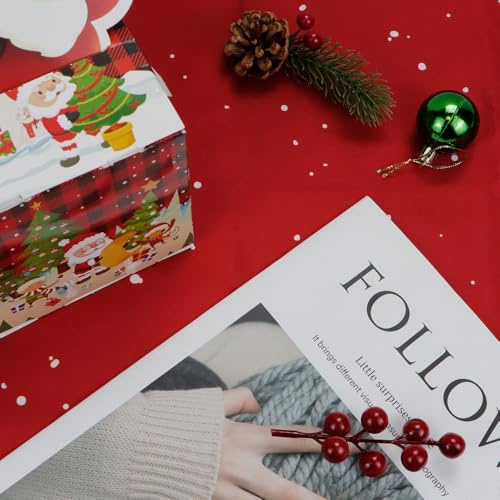 Quimoy Christmas Tablecloth 60×84 Inch Rectangular, Washable Xmas Trees Snowflake Table Cover, Red Winter Xmas Snowman Table Cloth for Christmas Party Picnic Kitchen Dinner Decor – Image 7