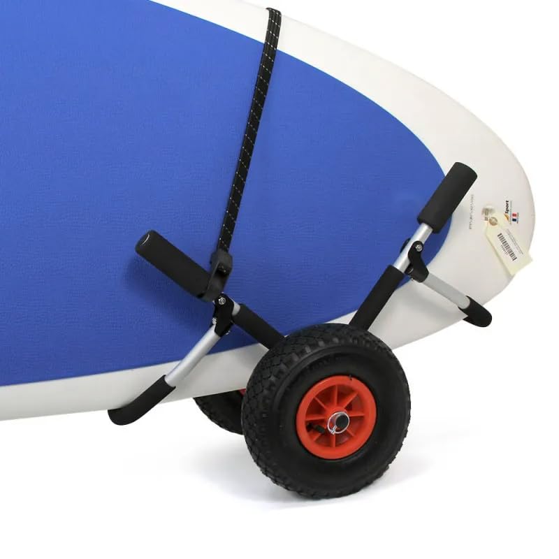 Ryde Chariot Universel de Sup Chariot de Sup Pliable et Robuste pour Stand Up Paddle Gonflable Transport Facile et Robuste jusquà 25kg Cadre antirouille Aluminium avec Sangle de Maintien