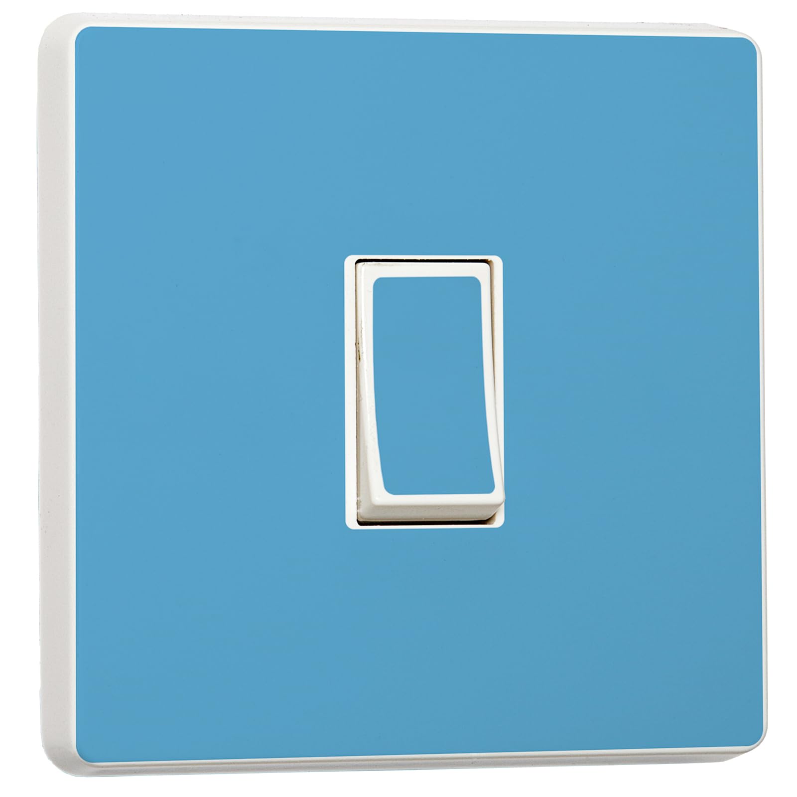 stika.co Pack of 2 Plain Gloss Light Blue Light Switch Stickers, Self-Adhesive Vinyl Light Switch Cover, Home Decor, Single Switch, Peel and Stick