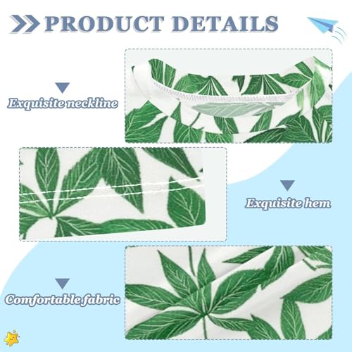 Kids Swimsuit Green Leaf Plant Sunscreen T-Shirts Swimwear Sets UPF 50+3