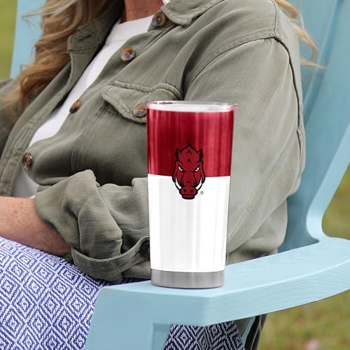 Image of Logo Brands 20 oz Powder Coat Tumbler- Insulated Tumbler with Lid for Water, Iced Tea or Coffee, Smoothie and More