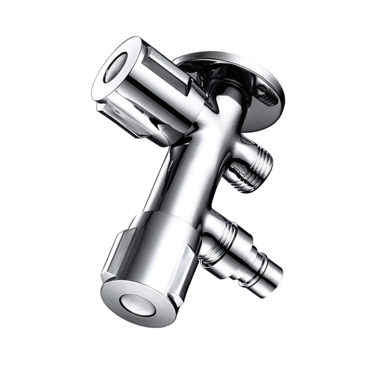 Valvola Rubinetto Lavatrice Doppio Interruttore in Acciaio Inox Argento