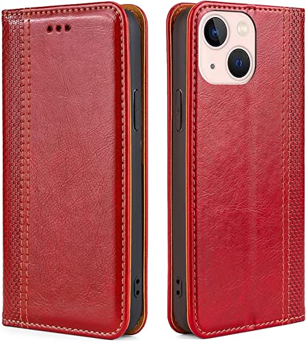 Étui portefeuille iPhone 14 Plus rouge, le compagnon idéal de vos sorties