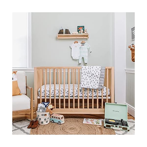 Burt's Bees Baby – Bee Essentials gestreiftes Bettlaken für Kinderbetten und Kleinkindermatratzen (Blüte) – Bild 5