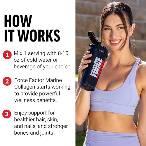 image for FORCE FACTOR Marine Collagen Powder for Women and Men, Marine Collagen