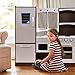 Costzon Kids Kitchen Playset, Wooden Toddler Kitchen Toy Set with Realistic Sound, Microwave, Oven, Refrigerator, Chalkboard & Towel Rack, Pretend Play Kitchen, Gift for Boys Girls (Coffee)