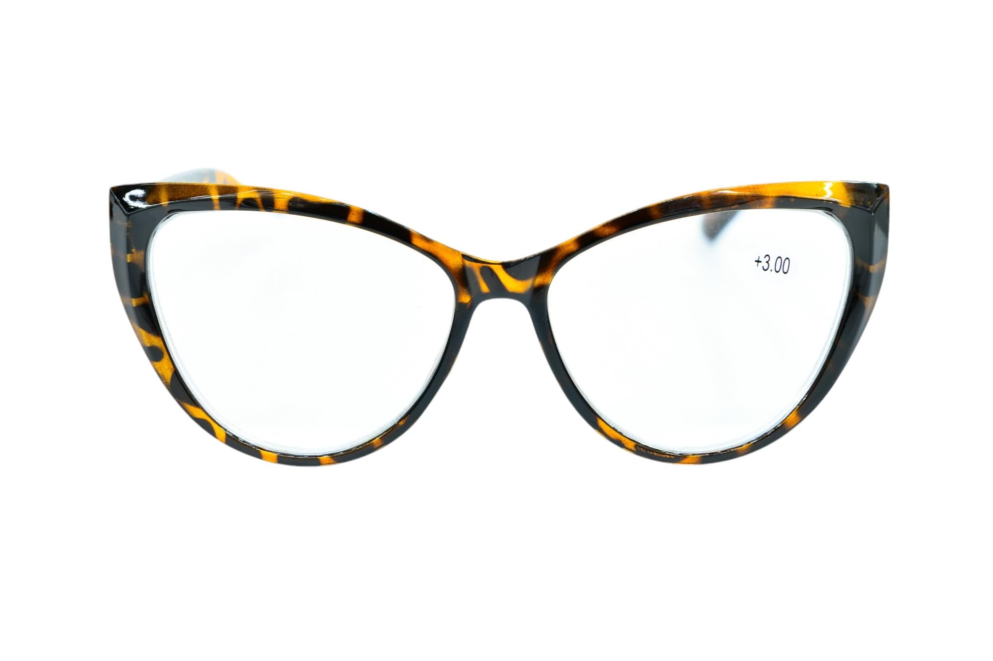 Fads & Fashions Women's Tortoise Cat Eye Oversized Retro 1960S Reading Glasses Womans With Spring Hinges Dx72 (, +1.0)