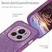 Wousunly Compatible with Honor Magic 6 Pro Case Glitter Shockproof, for Honor Magic 6 Pro Phone Case Clear Silicone Pink Double Layer Detachable TPU and PC Thin Protective Case (Dark Purple)