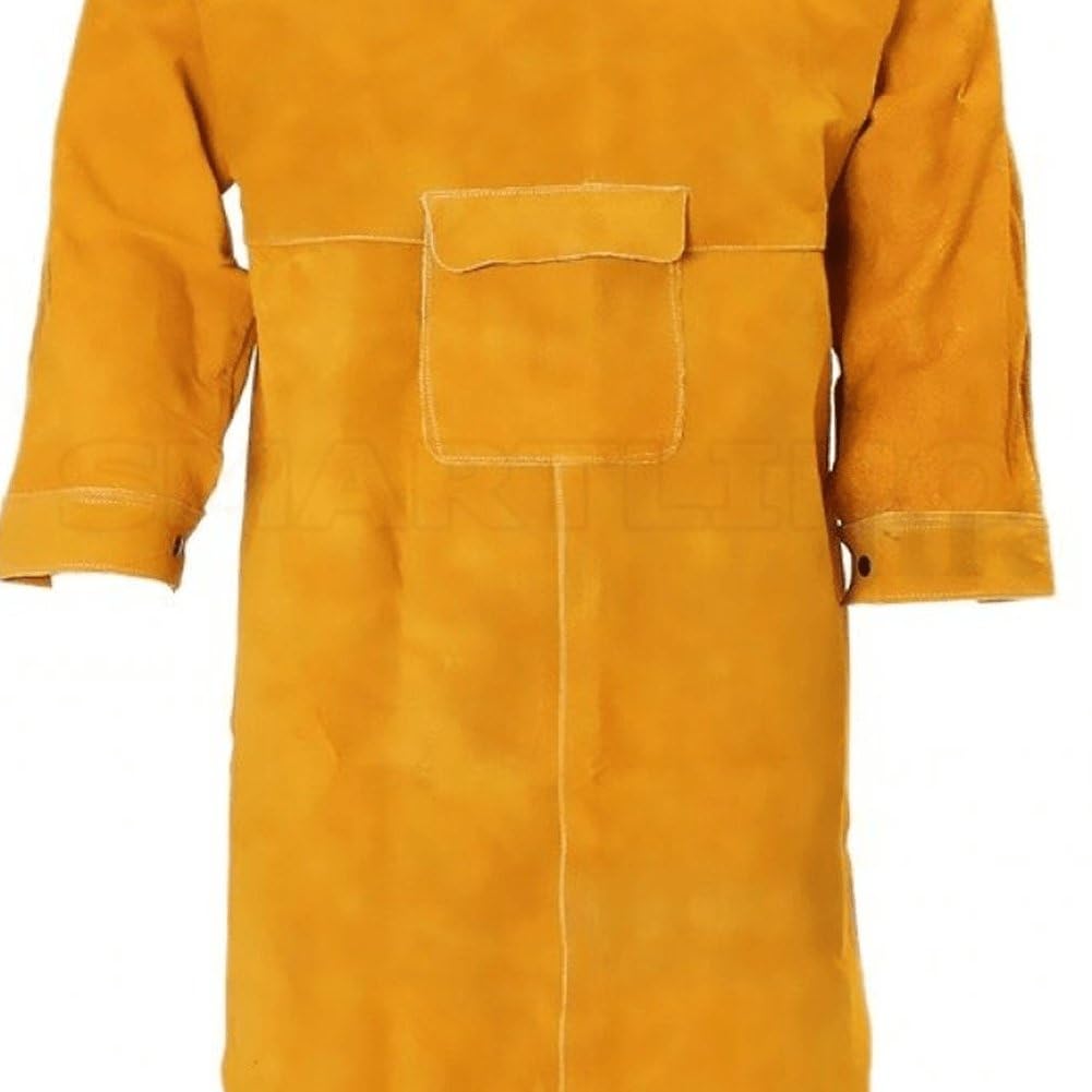 Sanfly Veste De Soudage En Cuir De Vachette Fendu Résistant À Chaleur, Tablier Anti-brûlure, Combinaison De Travail Isolante À L'arc Sous Argon