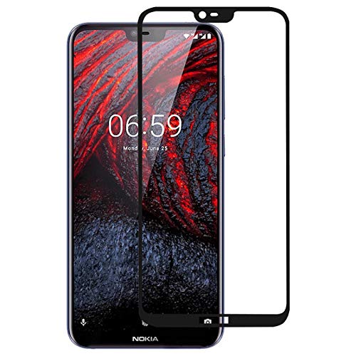 PANTALLAKXPEFILMSS Película de Vidrio Templado con Protector de Pantalla de Cubierta Completa y Adhesivo Completo para Nokia 6.1 Plus / X6