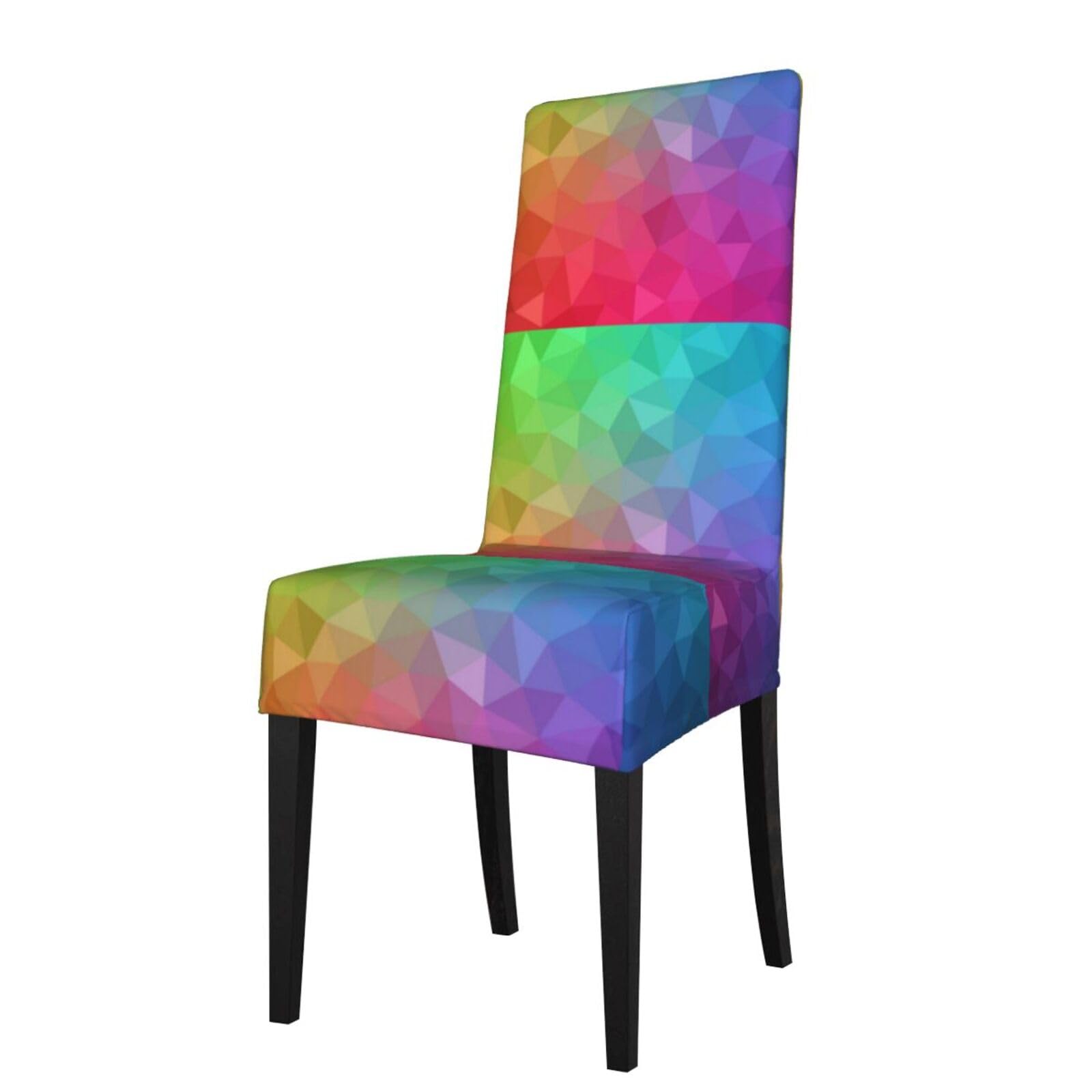 LKYMOH Multicolor Polygonal Which Consist Triangles Rainbow, Chair Covers Stretch Chair Slipcovers for Dining Room, for Party Pet Protection Universal Fit Soft Polyester