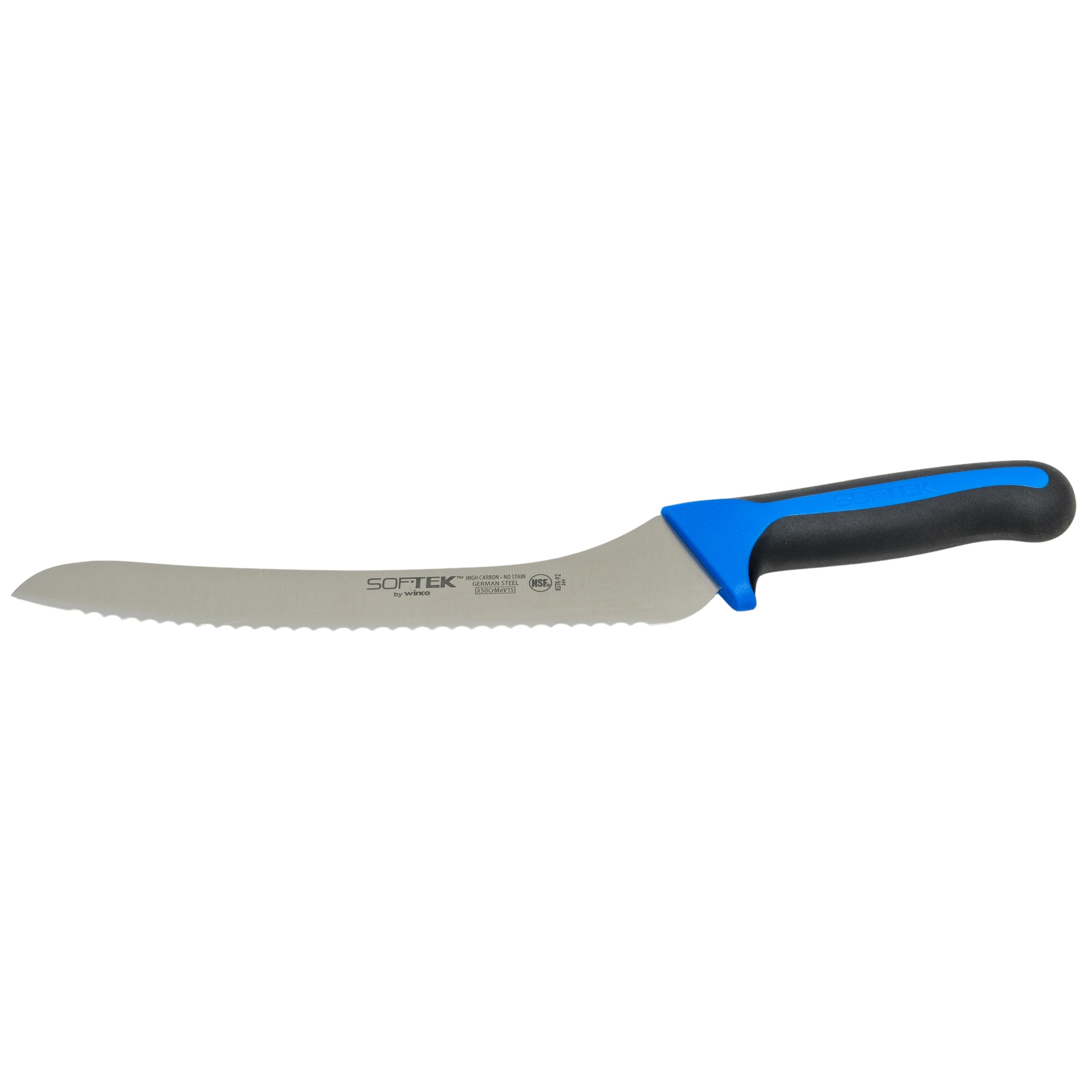 WincoSof-Tek, 9" Offset Utility/Bread Knife, Soft Grip Handle