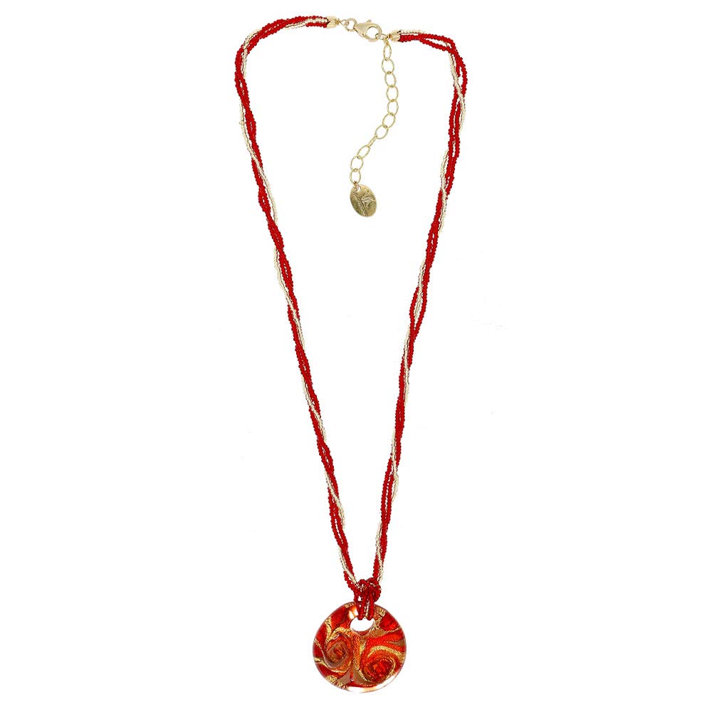 Venetiaurum - Collar para Mujer con Medalla en Cristal de Murano Original y Plata 925 - Joya Certificada Made in Italy