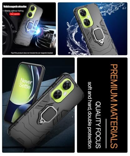 Image of AIBEX Armor Back Cover Compatible for OnePlus Nord CE 3 Lite 5G| Rugged Shockproof Case with Ring Holder & Kickstand | Military-Grade Protection | Magnetic Car Mount Compatible